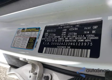 2022 Kia K5 Lx from USA, damaged, VIN 5XXG24J23NG123975